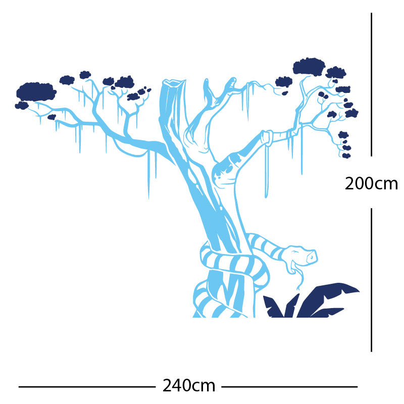 large tree with snake wall sticker