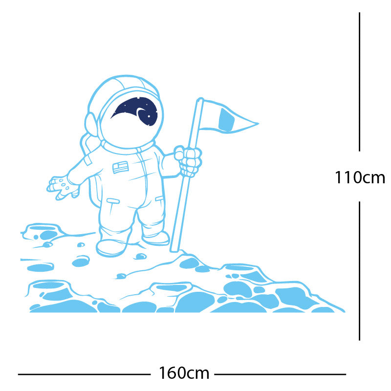 space man on the moon wall sticker