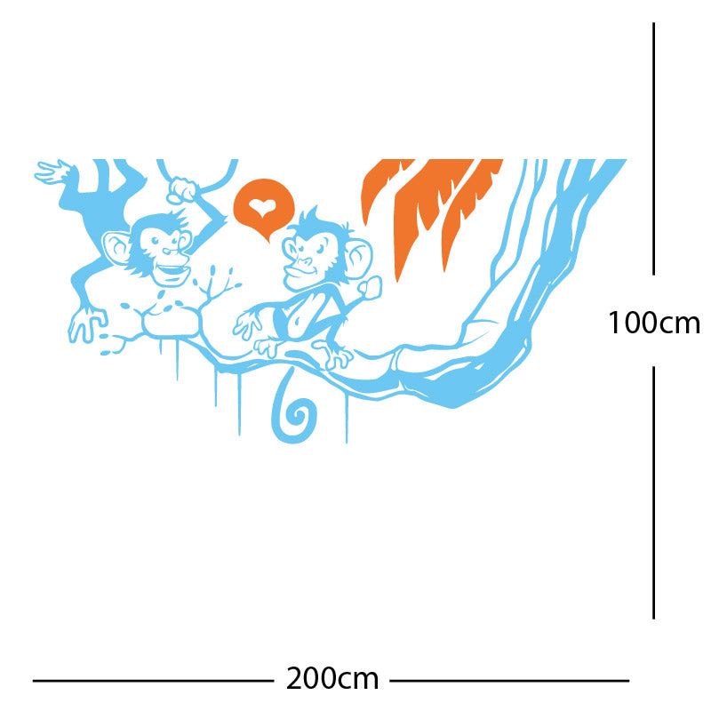 monkey in tree funny wall sticker