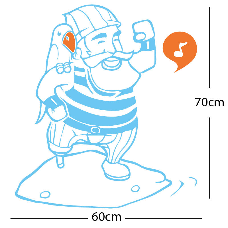 one legged pirate wall sticker