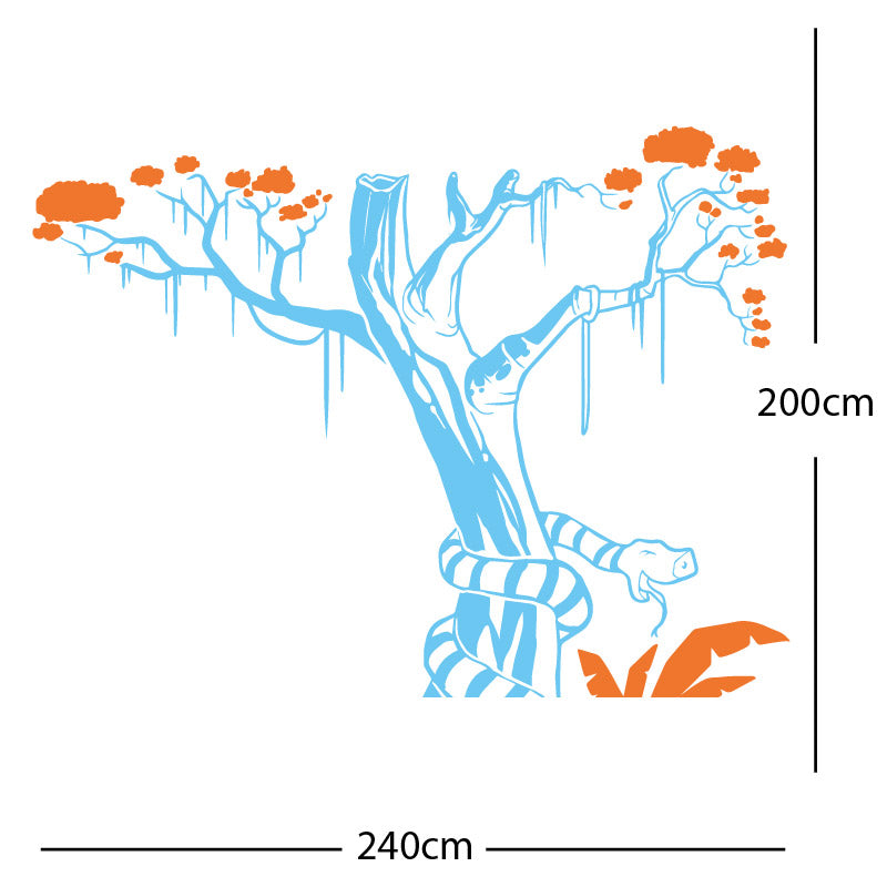 large tree with snake wall sticker