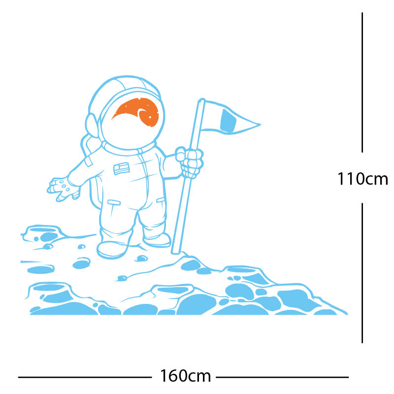 space man on the moon wall sticker