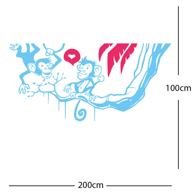 monkey in tree funny wall sticker