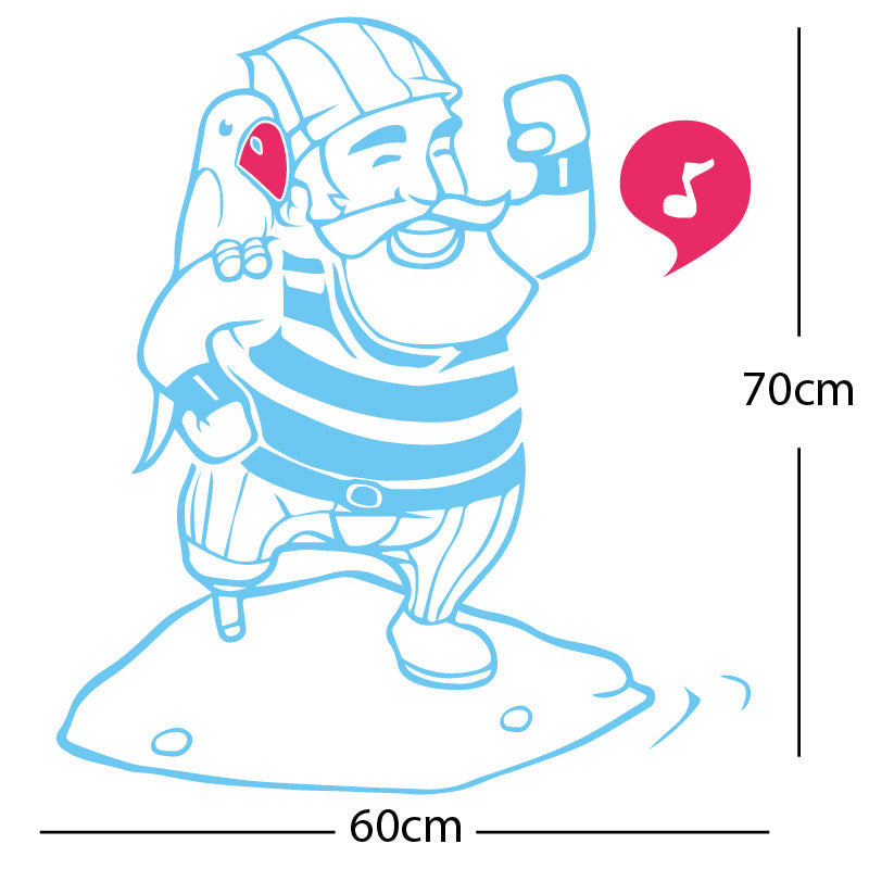 one legged pirate wall sticker