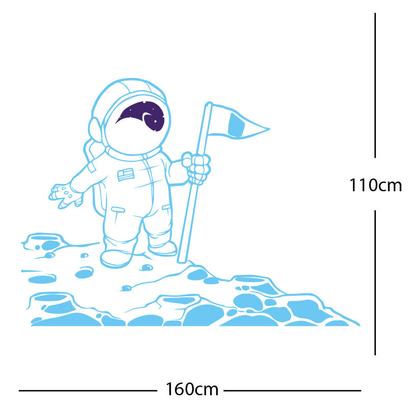 space man on the moon wall sticker