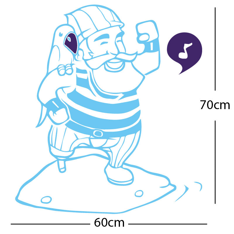 one legged pirate wall sticker