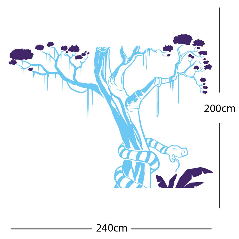 large tree with snake wall sticker
