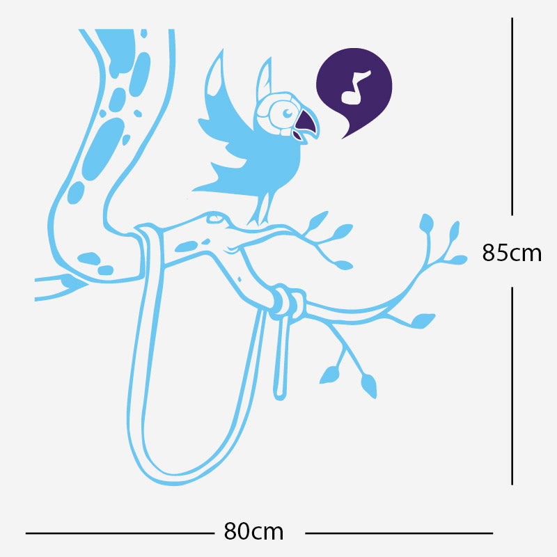 parrot in tree corner wall sticker