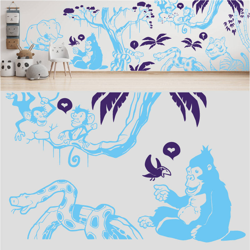 in the jungle complete wall mural wall sticker