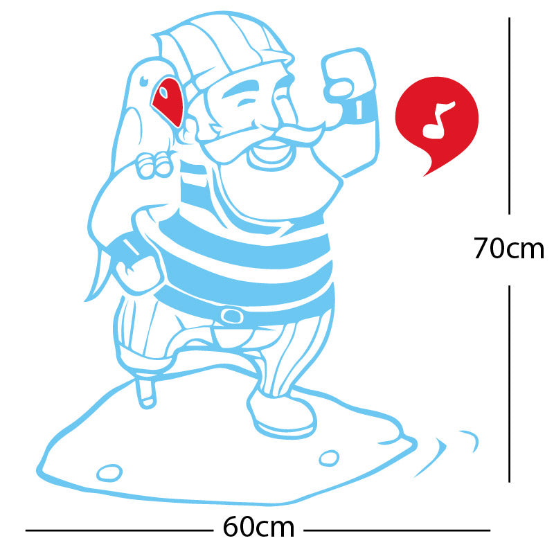 one legged pirate wall sticker