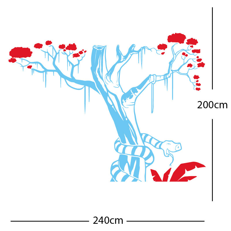 large tree with snake wall sticker