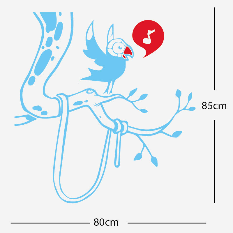 parrot in tree corner wall sticker