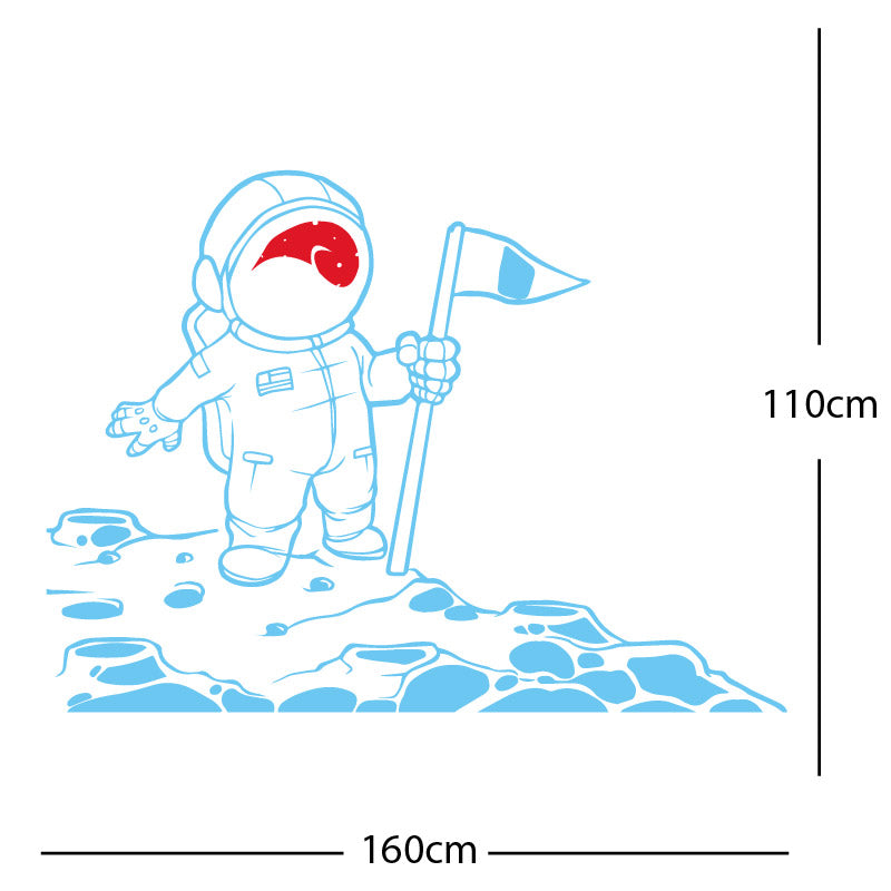 space man on the moon wall sticker