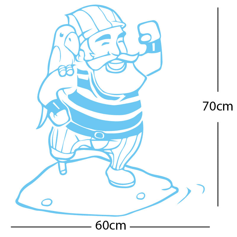one legged pirate wall sticker