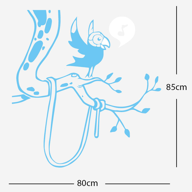 parrot in tree corner wall sticker