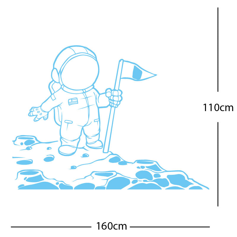 space man on the moon wall sticker