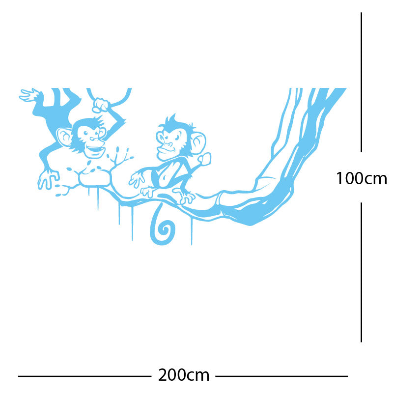 monkey in tree funny wall sticker