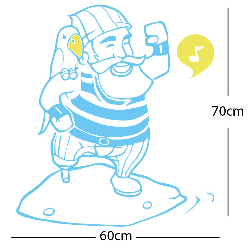 one legged pirate wall sticker