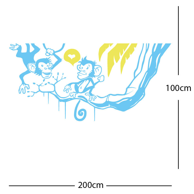 monkey in tree funny wall sticker