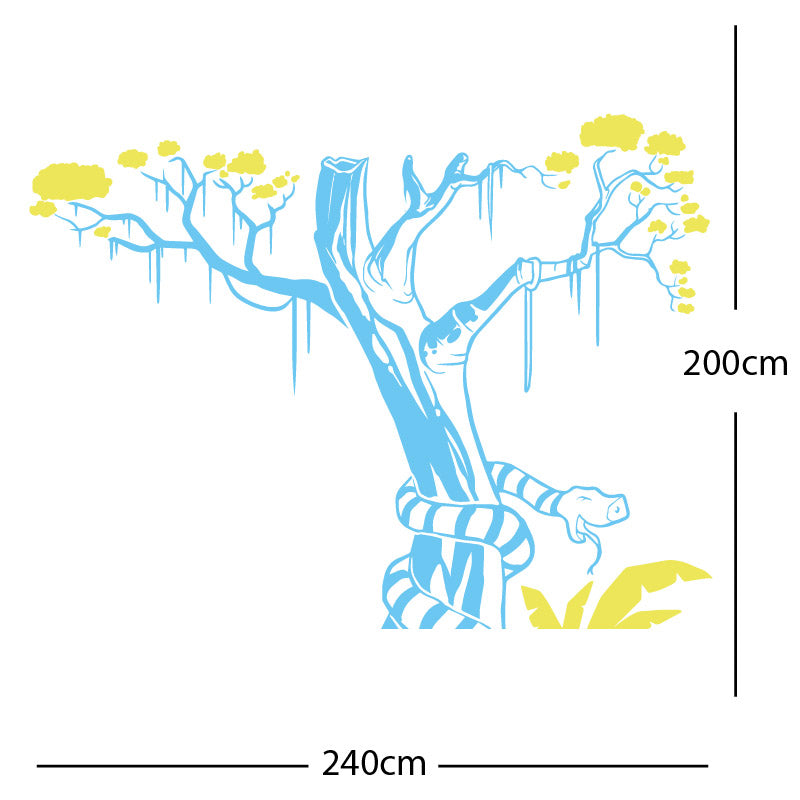 large tree with snake wall sticker