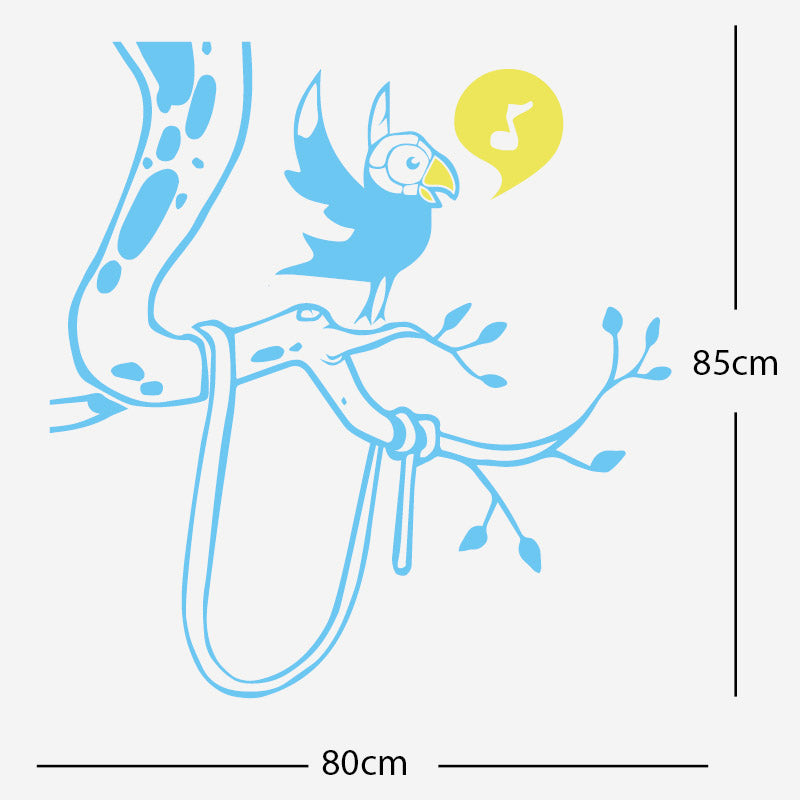 parrot in tree corner wall sticker