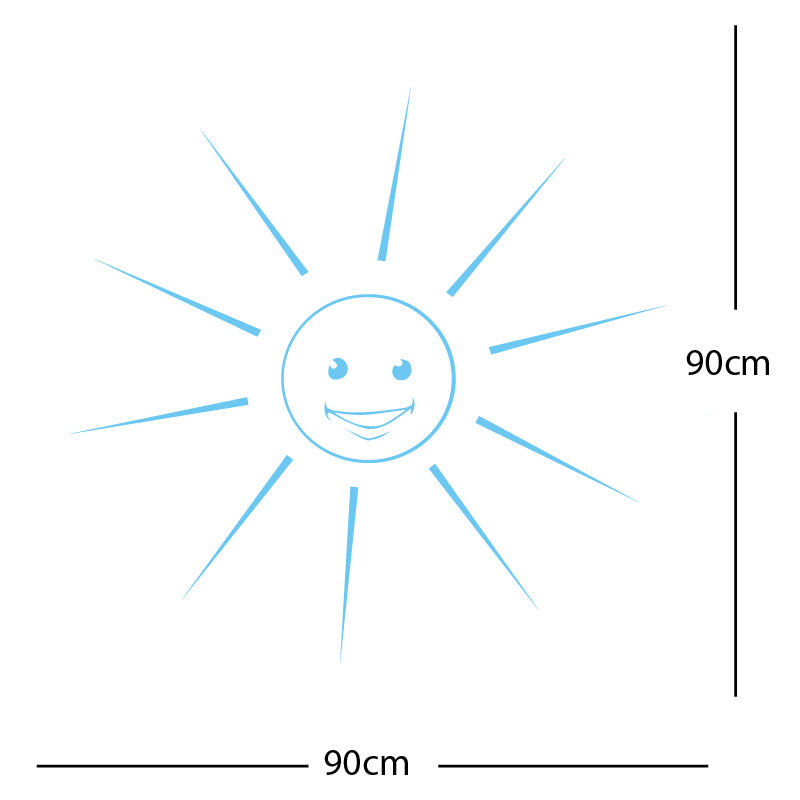 happy sun sunshine face wall sticker