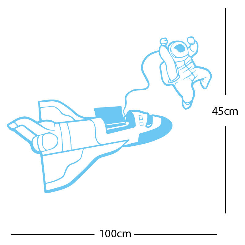 space shuttle with astronaut wall sticker