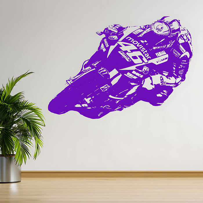 Valentino Rossi Moto GP Wall Sticker - Motorbike Vinyl Art Decal