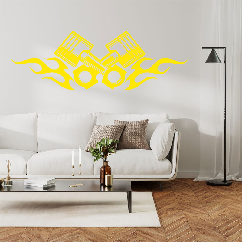 piston motocross motorbike wall sticker