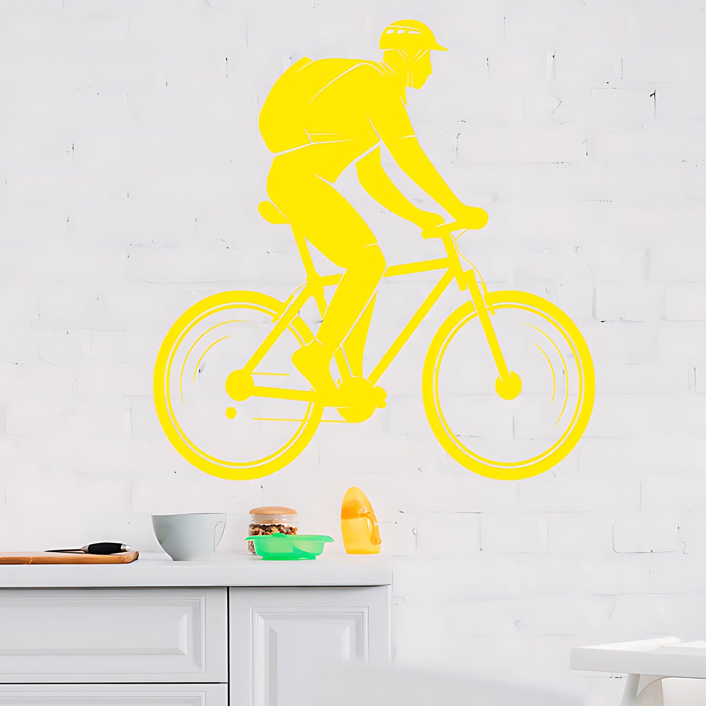 Trailblazing Mountain Bike Wall Sticker - Vibrant Sport Design
