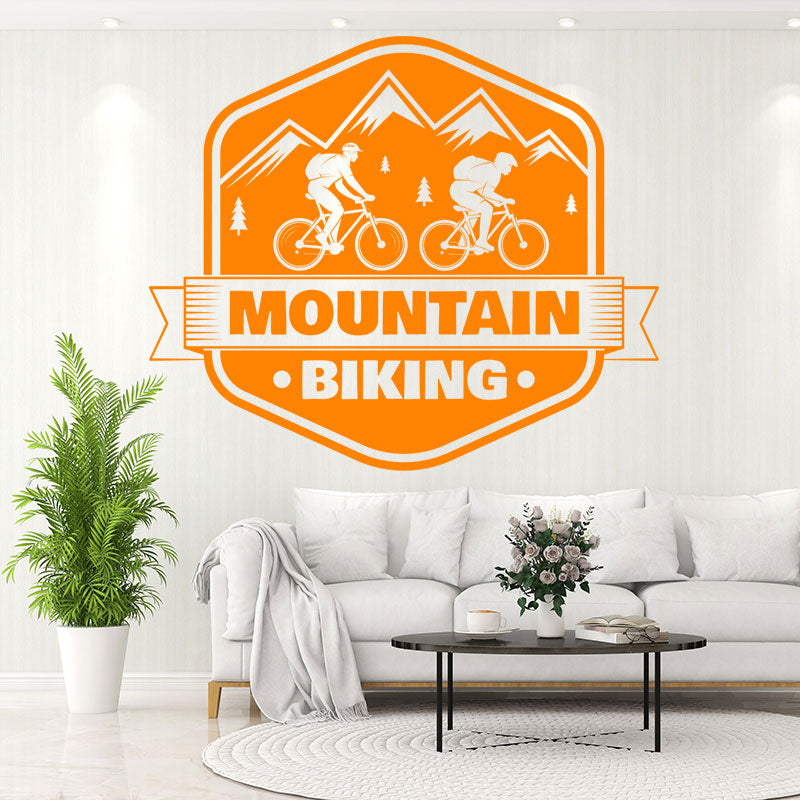 rugged mountain biking decal wall sticker
