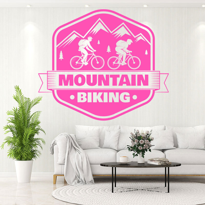 rugged mountain biking decal wall sticker