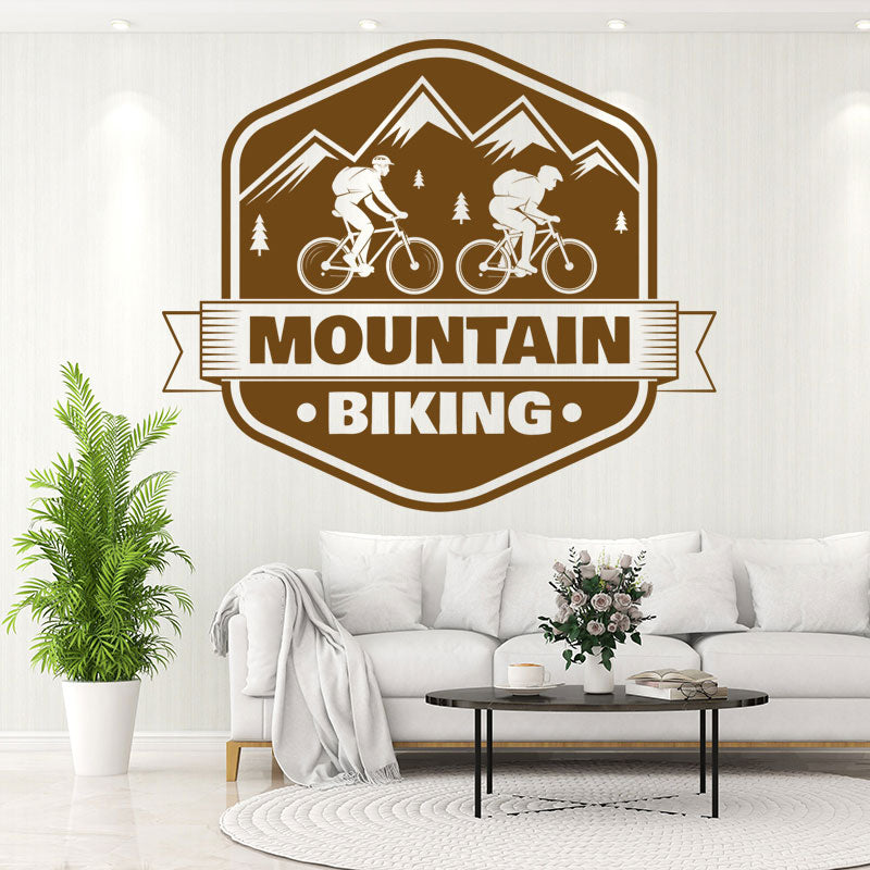 rugged mountain biking decal wall sticker
