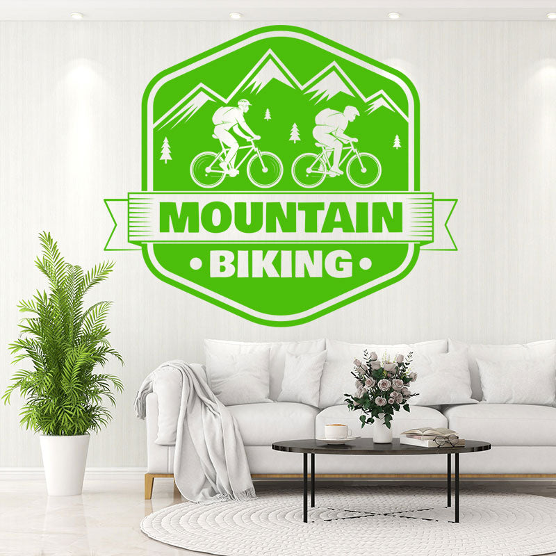 rugged mountain biking decal wall sticker