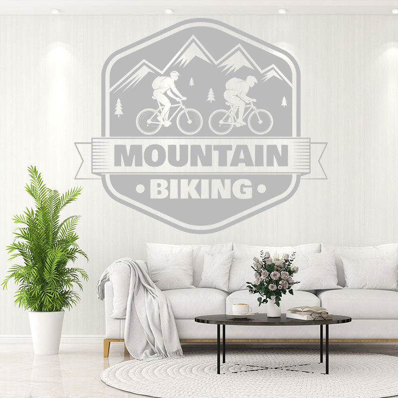 rugged mountain biking decal wall sticker