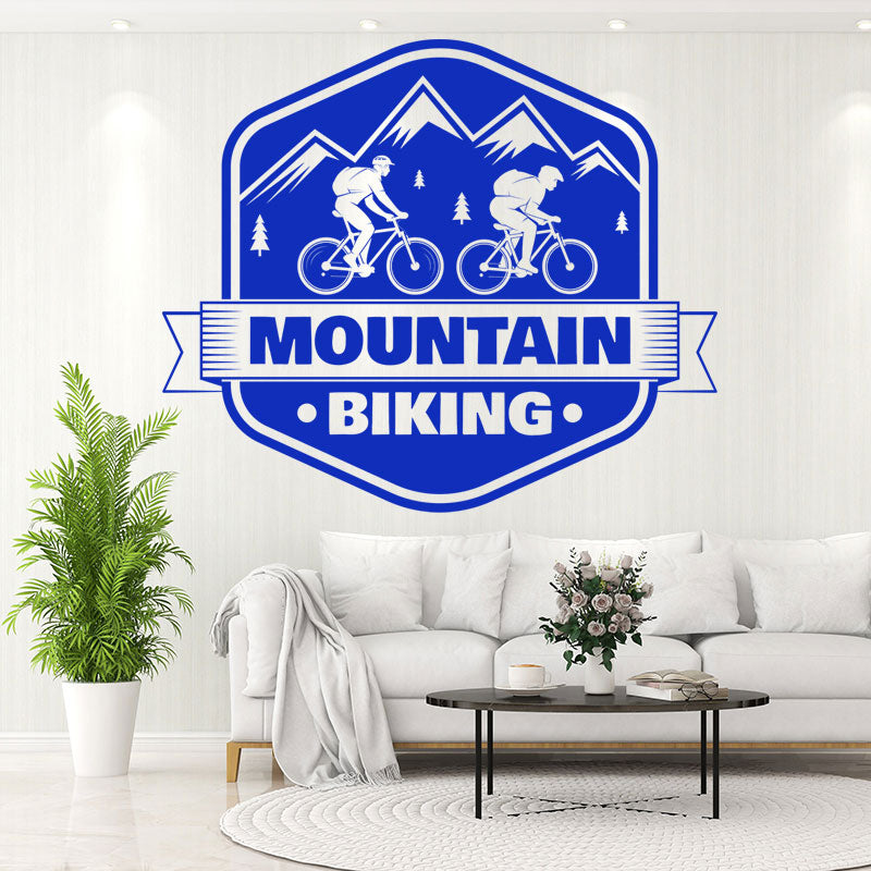 rugged mountain biking decal wall sticker