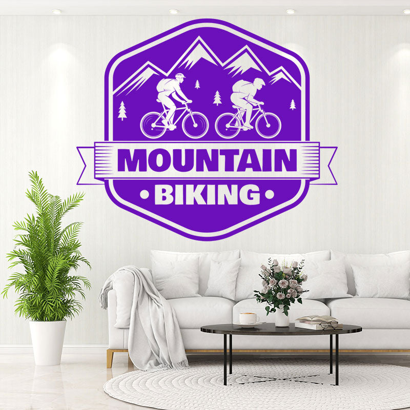 rugged mountain biking decal wall sticker