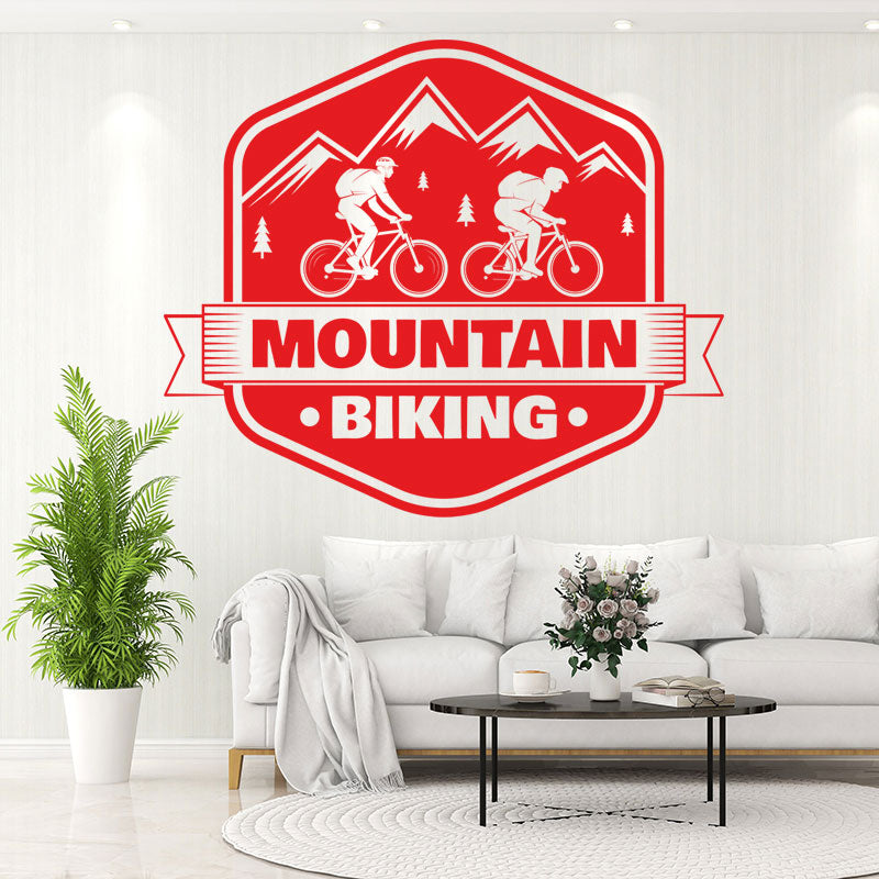 rugged mountain biking decal wall sticker