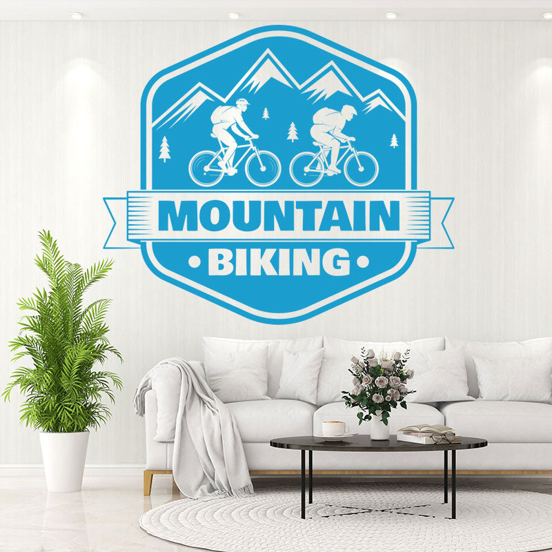rugged mountain biking decal wall sticker