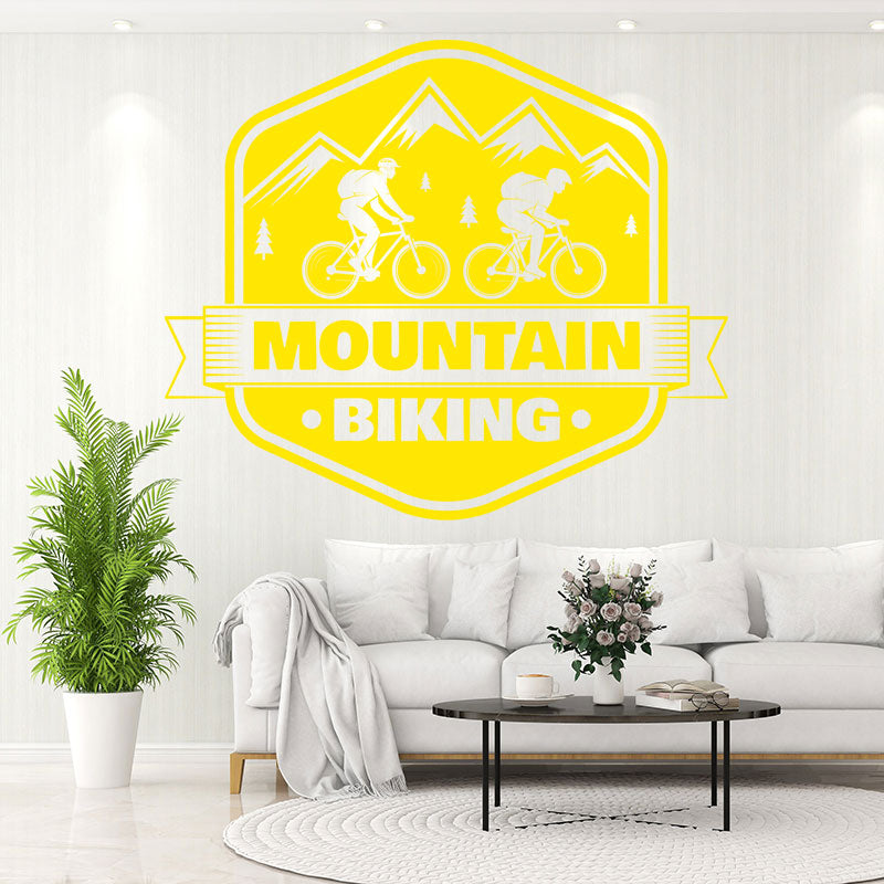 rugged mountain biking decal wall sticker
