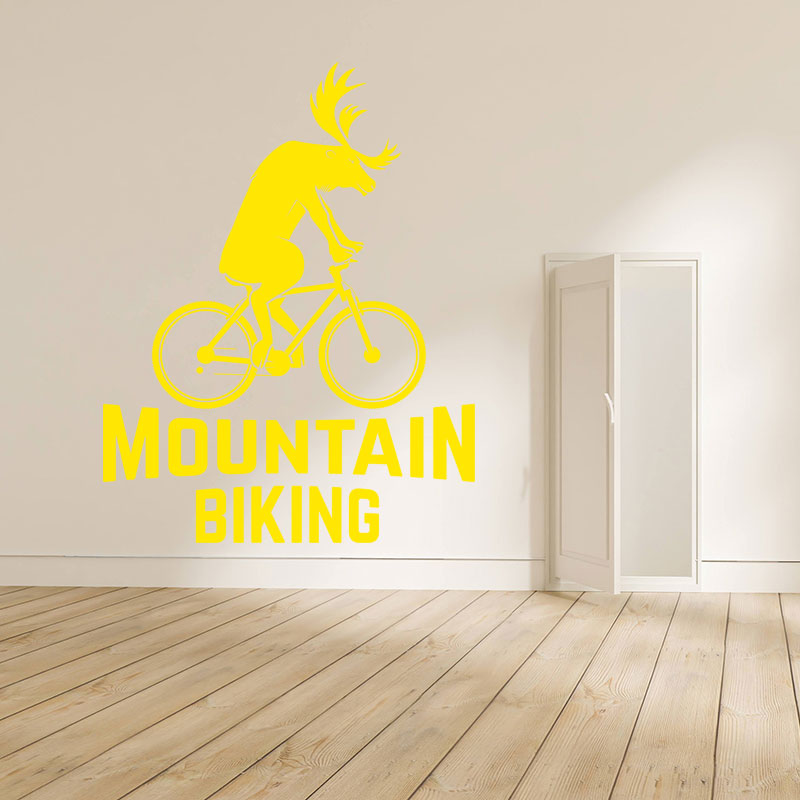 mountain biking racing shop wall sticker