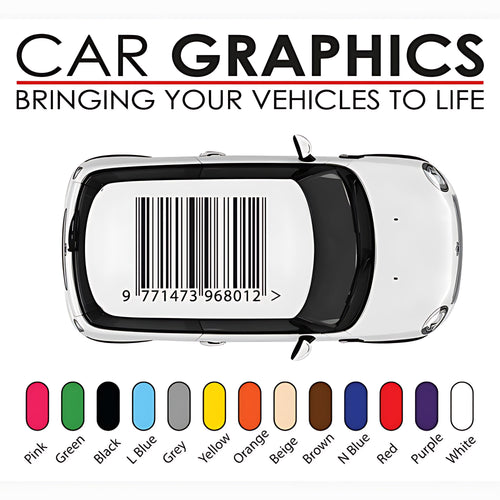 Mini Cooper barcode Roof Graphics Stickers and Decals