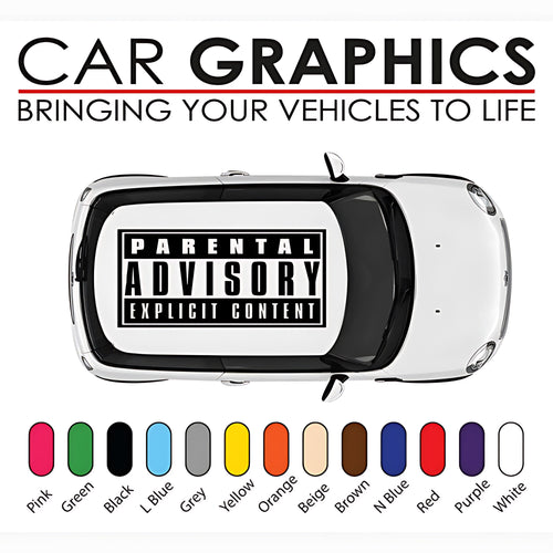 Mini Cooper Parental Advisory Roof Graphics