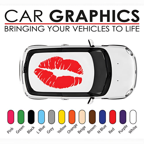 Mini Cooper lipstick kiss Roof Graphics Stickers and Decals