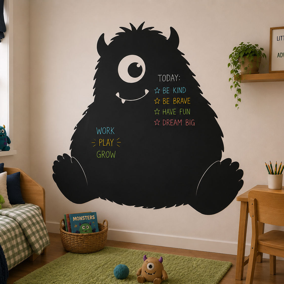 Monster Chalkboard Wall Sticker for Kids Bedrooms