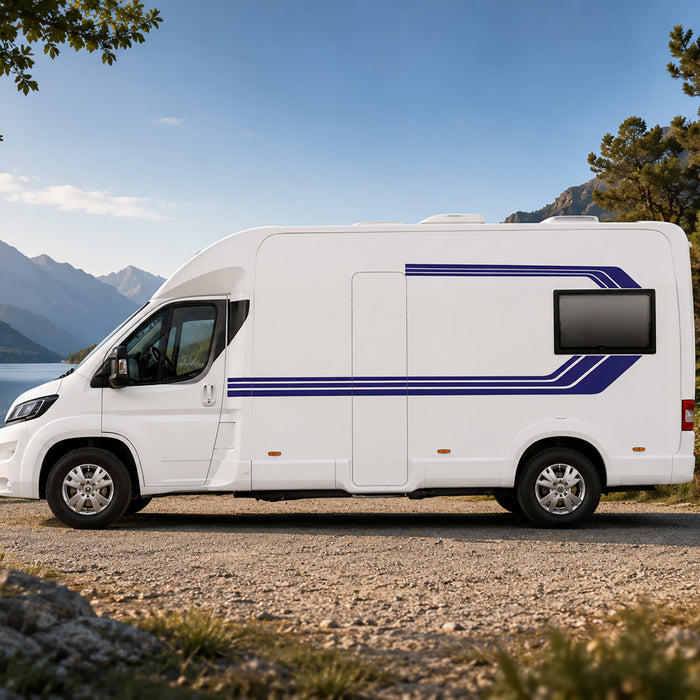 Retro Line Motorhome Graphics – Campervan Side Vinyl Decals