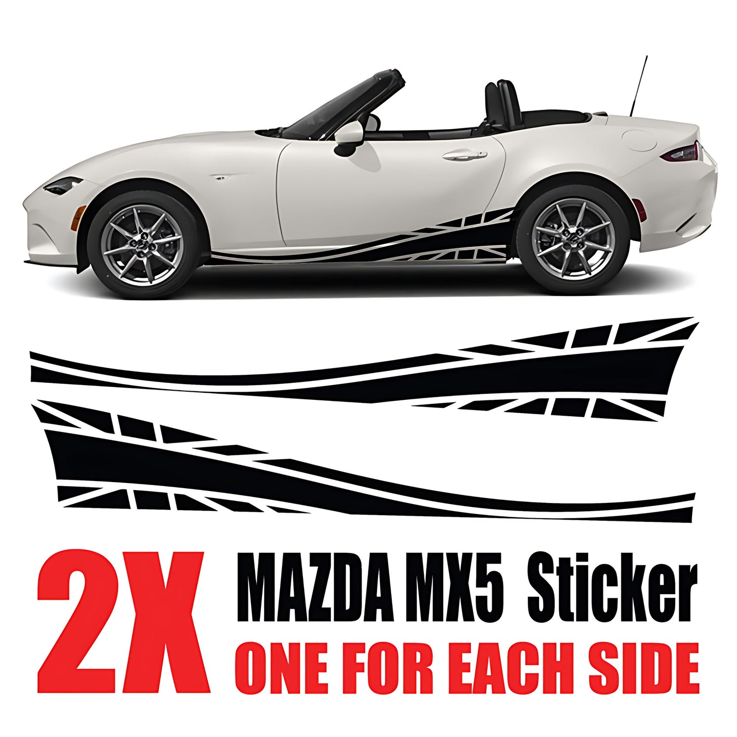 Mazda MX-5 Racing Side Decal Stickers and Decals