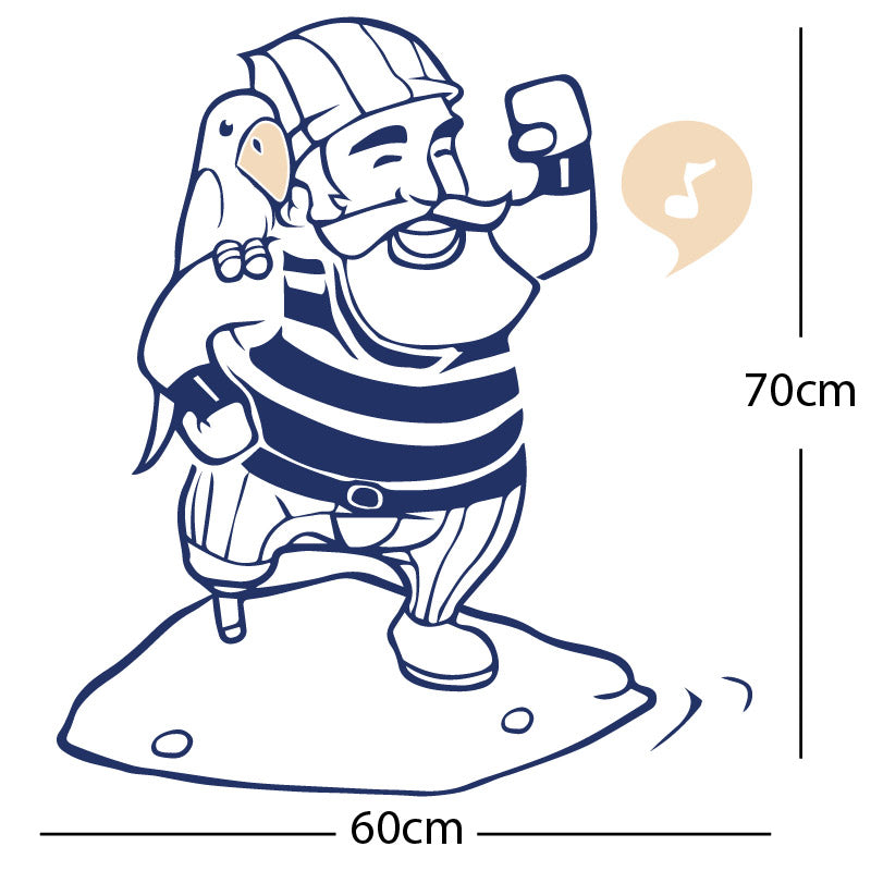 one legged pirate wall sticker