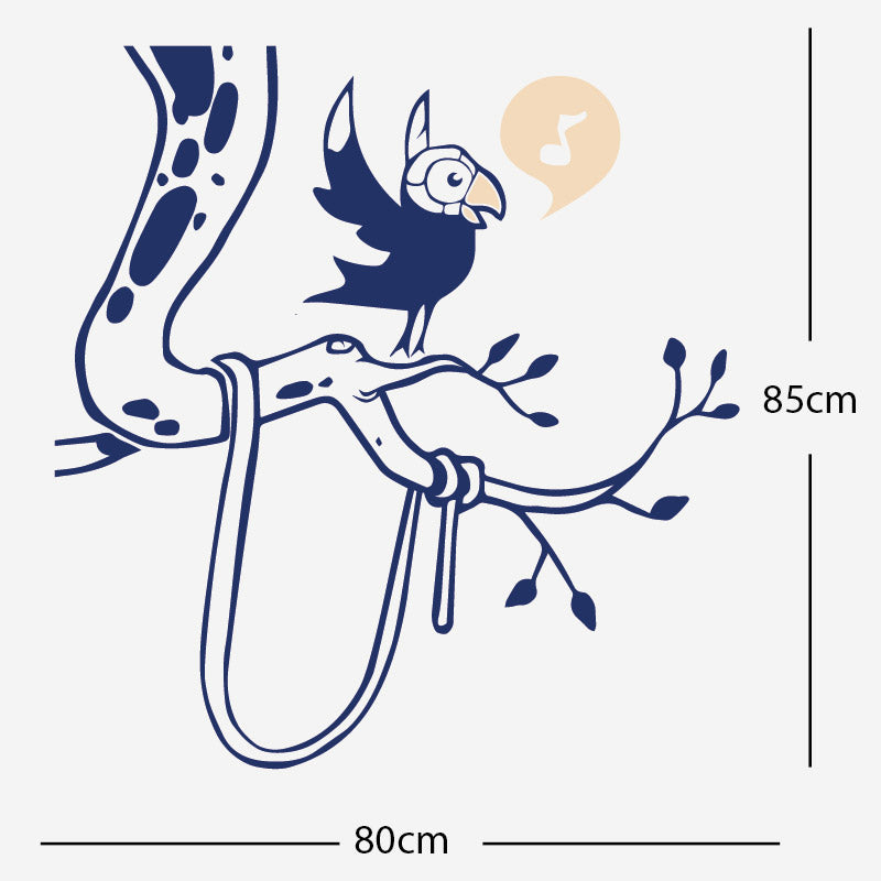 parrot in tree corner wall sticker