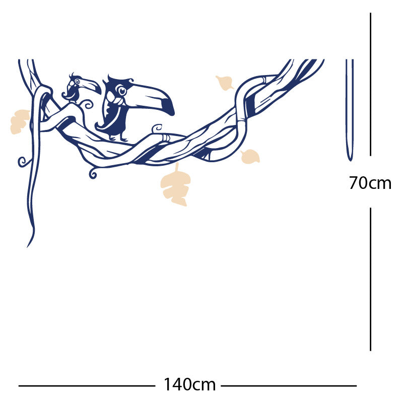 toucan in tree wall sticker